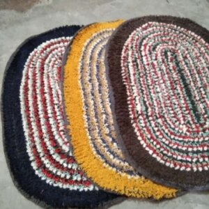 Oval shaped cotton doormats