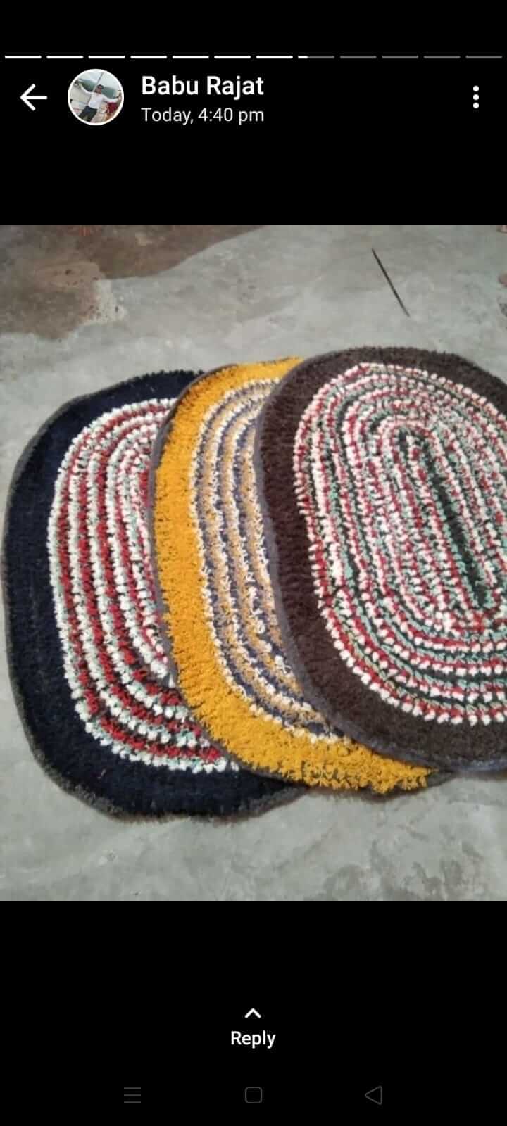 Oval shaped cotton doormats